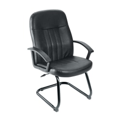 Boss Office Products Budget Bonded Leather Guest Chair, Black
