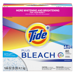 Tide® Powder Laundry Detergent With Bleach, Original Scent, 144 Oz Box, Case Of 2 Boxes