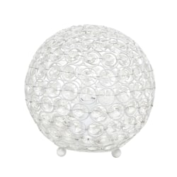 Elegant Designs Crystal Ball Table Lamp, 8"H, White