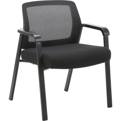 Lorell® Mesh Low-Back Big And Tall Guest Chair, Black