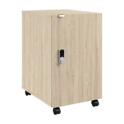 Bush Business Furniture Assure Mobile File Cabinet with Drawer, Door, and Keypad Lock, Natural Elm, Standard Delivery