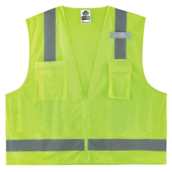 Ergodyne GloWear® Safety Vest, Economy Surveyor's 8249Z, Type R Class 2, X-Small, Lime