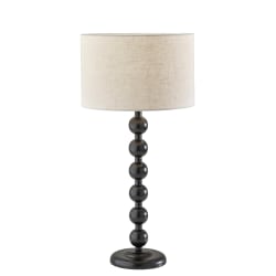 Adesso Orchard Table Lamp, 28-1/4"H, Cream Linen Fabric Shade/Black Base