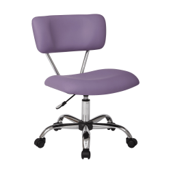 Office Star™ Avenue Six Vista Bonded Leather Task Chair, Purple/Silver
