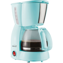 Brentwood TS-213BL 4 Cup Coffee Maker, Blue - 650 W - 4 Cup(s) - Multi-serve - Blue - Tempered Glass, Tempered Glass, Plastic, Metal, Glass Body - Glass Carafe