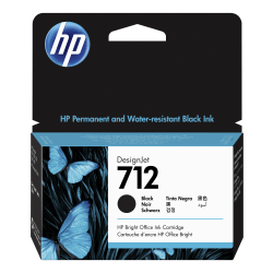 HP 712 DesignJet Black Ink Cartridge, 3ED70A