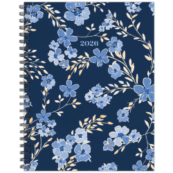 2026 Willow Creek Press Weekly/Monthly Softcover Planner, 8-1/2" x 11", Blue Floral, January To December, 56707