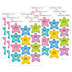 TREND Stinky Stickers, Big Bright Stars, Fruit Punch Scent, 48 Per Pack, Set Of 6 Packs