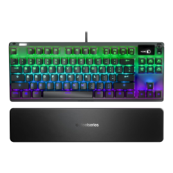 SteelSeries Apex 7 TKL - Keyboard - with display - backlit - USB - QWERTY - key switch: red