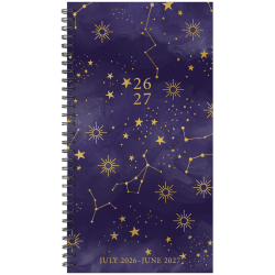 Willow Creek Press Academic Weekly/Monthly Spiral Planner, 3-1/2" x 6-1/2", Starry Intentions, July 2026 - June 2027, Total Qty 1