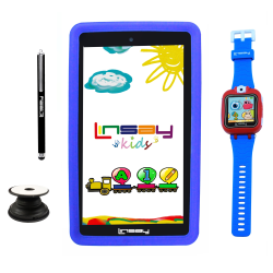 Linsay F7 Tablet, 7" Screen, 2GB Memory, 64GB Storage, Android 13, Kids Blue/Watch