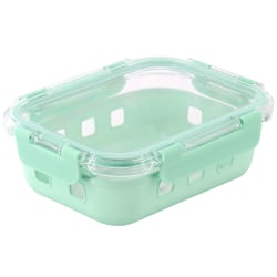 Martha Stewart Glass Container With Snap On Lid, 21 Oz, Mint