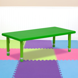 Flash Furniture Height-Adjustable Activity Table, Rectangular, 14 1/2"-23 3/4"H x 24"W x 48"D, Green