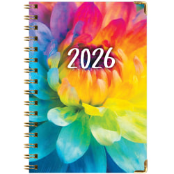 2025-2026 Global Excello Brands Hardcover Fashion Weekly/Monthly Planner, 5-1/2" x 8", Rainbow Petals, November 2025 To December 2026