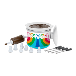 Nostalgia Jet-Puffed Chocolate Dipping Pot, 5-3/4"H x 6-1/2"W x 6-1/2"D, White