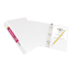 Avery® 3-Ring Durable View Mini Binder With DuraHinge®, 1" Round Rings, White