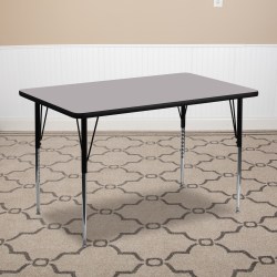 Flash Furniture Rectangular Activity Table, 30"W x 72"D, Gray/Chrome