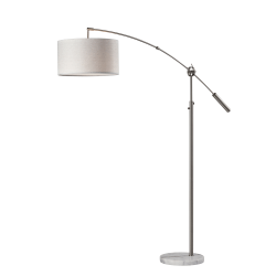 Adesso® Adler Arc Lamp, 81"H, Light Taupe/Brushed Steel
