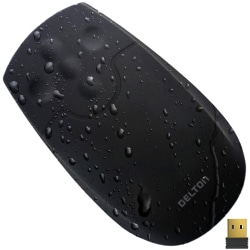 Delton M44 Medical-Grade Airtight Waterproof Silicone Wireless Computer Mouse, Black, Total Qty 1