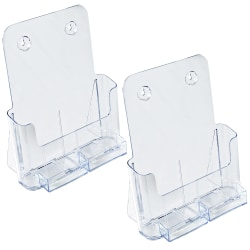Azar Displays Adjustable Brochure Holders, 10-3/4" x 9-3/16", Clear, Pack Of 2 Holders