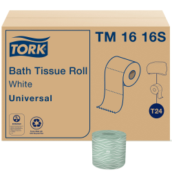 Tork T24 2-Ply Toilet Paper, Universal, 500 Sheets Per Roll, Case Of 96 Rolls