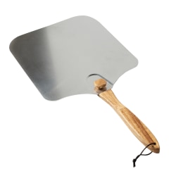 Old Stone Aluminum Pizza Peel With Folding Wood Handle, 14" x 16", Silver