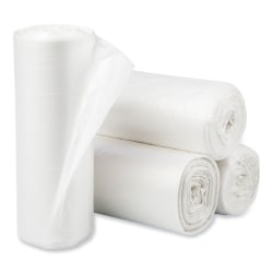 Pitt Plastics Eco Strong Plus Can Liners, 44 gal, 1.35 mil, 37" x 50", Natural, Perforated Roll, 100/Carton