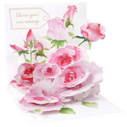 Up With Paper Summer Pop-Up Greeting Card With Envelope, 5-1/4" x 5-1/4", Pink Roses
