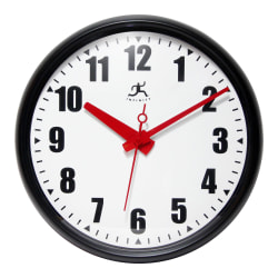 Infinity Instruments Impact Wall Office Clock, 15"H x 15"W x 2"D, Black