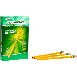 Ticonderoga My First Pencils With Erasers, No. 2/Soft, Yellow, Pack Of 36 Pencils