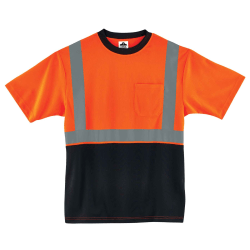 Ergodyne GloWear 8289BK Type-R Class 2 T-Shirt, 4X, Black/Orange