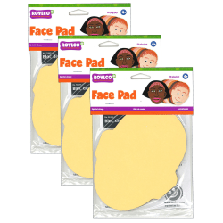 Roylco Face Pads, 8" x 5", Assorted Skin Tones, 50 Sheets Per Pad, Set Of 3 Pads