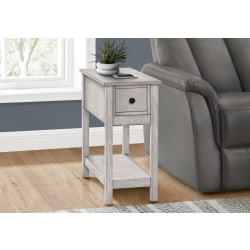 Monarch Specialties Mae Rectangular Accent Table, 24-1/4"H x 11-3/4"W x 21-3/4"D, Gray