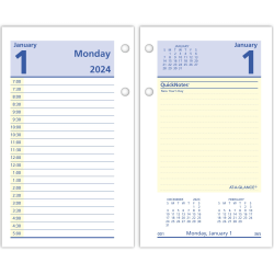 2024 AT-A-GLANCE® QuickNotes Daily Loose-Leaf Desk Calendar Refill, 3-1/2" x 6", January To December 2024, E51750