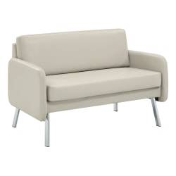Office Star Lounge Loveseat, 33-1/2"H x 48"W x 28-3/4"D, Cream