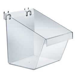 Azar Displays Plastic-Molded Buckets, 8"L x 9"W x 9"H, Clear, Pack Of 4 Buckets