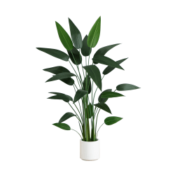Nearly Natural 63" Artificial Sky Bird Tree With Planter, 63"H x 40"W x 30"D, White/Green