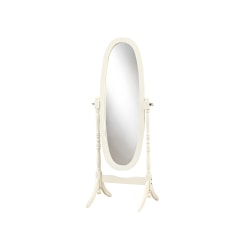 Monarch Specialties Sara Oval Mirror, 59"H x 23"W x 20"D, White