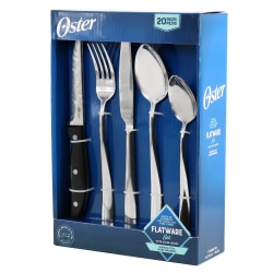 Oster Stonington 20-Piece Flatware Set With Steak Knives, Silver