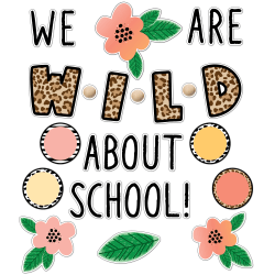 Schoolgirl Style Simply Safari We Are Wild About School Bulletin Board Set, Set Of 99 Pieces