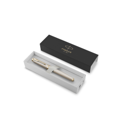 Parker IM Monochrome Fountain Pen, Champagne Finish and Trims, Medium Point, Blue Ink, Gift Box