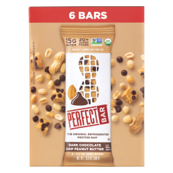 Perfect Bar Dark Chocolate Chip Peanut Butter Bars, 2.3 Oz, Pack Of 6 Bars