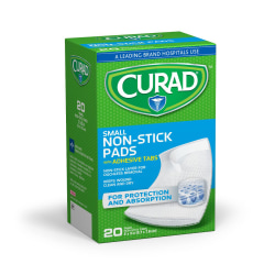 CURAD® Sterile Nonstick Adhesive Pads, 2" x 3", White, 20 Bandages Per Pack, Case Of 12 Packs