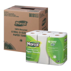 Marcal® Quilted 2-Ply Paper Towels, 140 Sheets Per Roll, Pack Of 24 Rolls