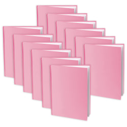 Ashley Young Authors Hardcover Blank Book, 8"H x 6"W Portrait, 14 Sheets/28 Pages, Pink Cover, White Pages, Pack Of 12