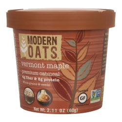 Modern Oats Premium Oatmeal Cups, Vermont Maple, 2.11 Oz, Pack Of 12 Cups