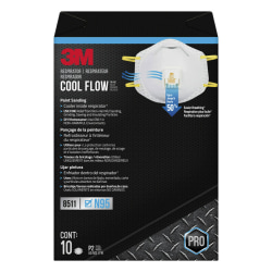 3M™ Cool Flow Paint Sanding Valved Respirator N95, 8511P10-DC-PS, Pack of 10