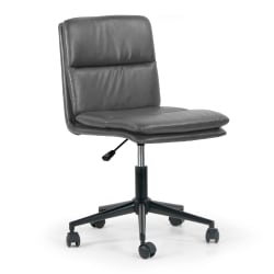 Glamour Home Avak Ergonomic Faux Leather Mid-Back Adjustable Task Chair, Gray