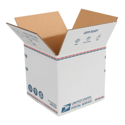 United States Post Office Shipping Boxes, 8" x 8" x 8", White/Blue/Red, Pack Of 20 Boxes