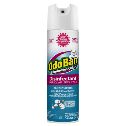 OdoBan Odor Eliminator Disinfectant 360° Spray, Cotton Breeze Scent, 14.6 Oz